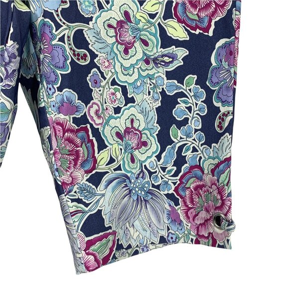 Carre Noir Medium Shorts Floral Knee Length Pockets Stretch Fitted NEW 31" Waist - Picture 4 of 7